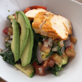 Gluten-free bowl with chicken from Sharky's Mexican Grill