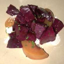 Beet & peach salad from Barcelona Restaurant & Wine Bar