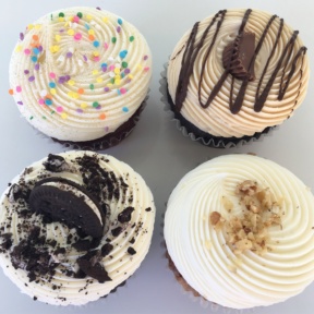 Four large cupcakes from Joy and Sweets