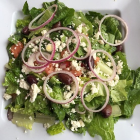 Gluten free Greek salad from from The Sidewalk Cafe