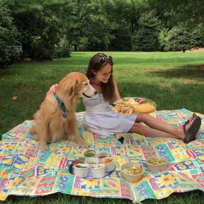 Jackie and Odie eating gluten-free tacos from Bartaco