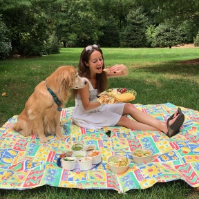 Jackie and Odie eating tacos from Bartaco