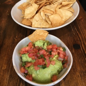 Gluten-free chips and guac from Mexicue