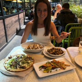 Jackie eating lunch at True Food Kitchen