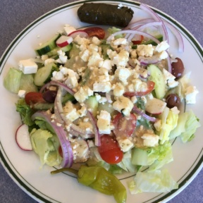 Gluten free Greek salad from Elm Street Diner