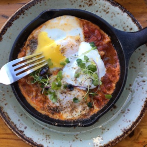 Gluten-free shakshuka from Paper or Plastik Cafe