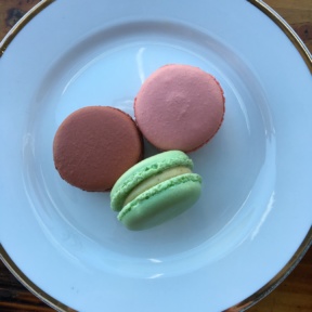 Plate of gluten free macarons from Paper or Plastik Cafe