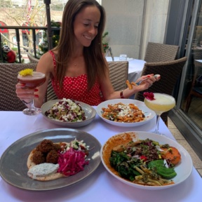 Jackie eating at 208 Rodeo