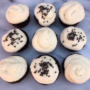 Chocolate Cupcakes with Buttercream Frosting and chocolate sprinkles