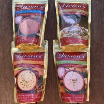 Gluten-free soup and sauce mixes by Vivian's Live Again