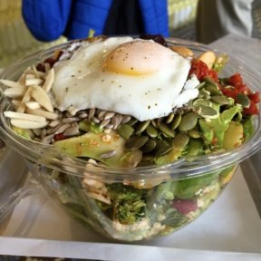 Gluten-free salad with an egg from BEC