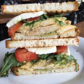 Gluten-free chicken pesto sandwich from Capicola's