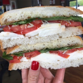 Gluten-free caprese sandwich from Capicola's
