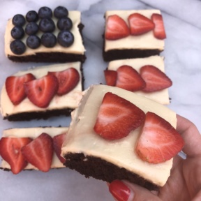 Pieces of gluten-free Flag Cake