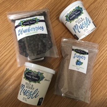 Assorted blueberry items by Critchley Family Farms