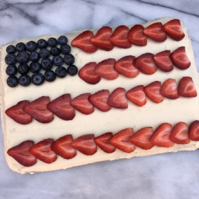 Gluten-free Flag Cake with chocolate cake
