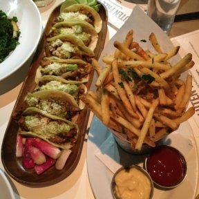 Gluten-free fries and tacos from Delicatessen