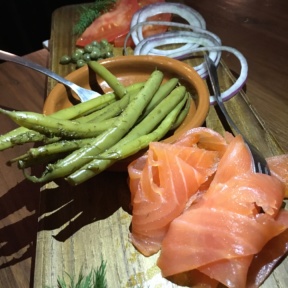 Gluten-free smoked salmon platter from Drexler's