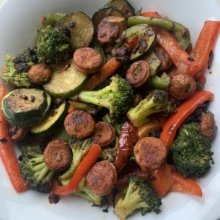 Gluten-free Nashville Hot Sausage Veggie Skillet