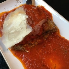 Gluten-free eggplant parmesan from Felice