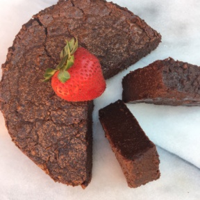 Flourless Chocolate Cake with strawberries