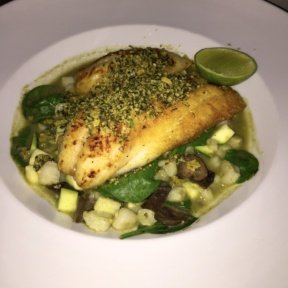Gluten-free salmon entree from Fonda