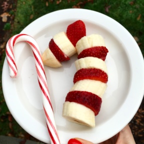 Fruit Candy Cane for Christmas Food Art