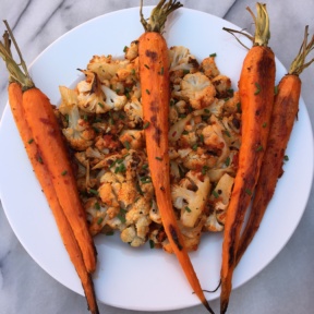 Harissa Roasted Carrots & Cauliflower