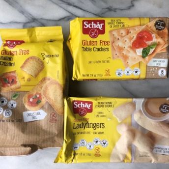 Gluten-free crackers and ladyfingers by Schar
