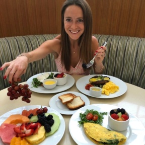 Jackie eating brunch at TusCA