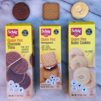 Three types of gluten-free cookies by Schar