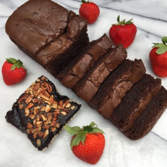 Gluten-free chocolate pound cake and brownie from Milk and Eggs