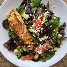 Grilled salmon salad from Panini Kabob Grill