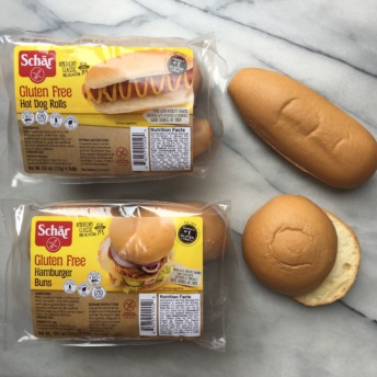 Gluten free hamburger and hot dog buns