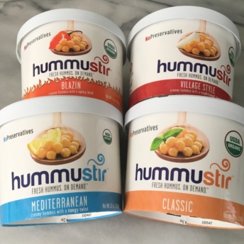 4 containers of hummus by Hummustir
