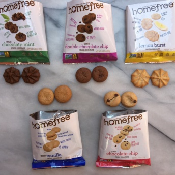 Individual bags of gluten-free cookies by Homefree