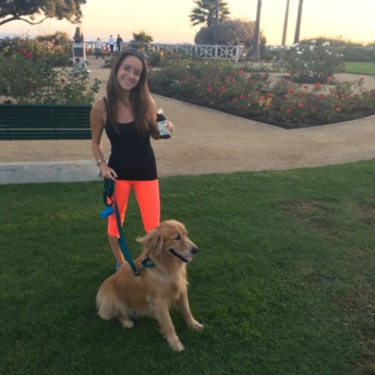 Jackie with her dog Odie and Chameleon Cold-Brew