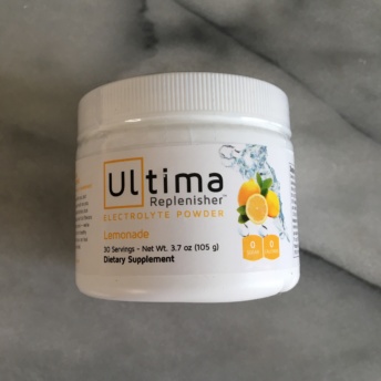 Gluten-free Ultima lemonade electrolyte powder