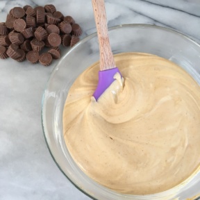 Making 3 ingredient Peanut Butter Cup Fudge