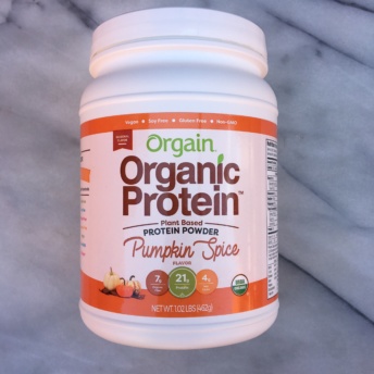 Pumpkin spice protein powder by Orgain