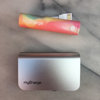 Two portable chargers by myCharge