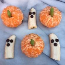 Fruit Pumpkins and Ghosts for Halloween