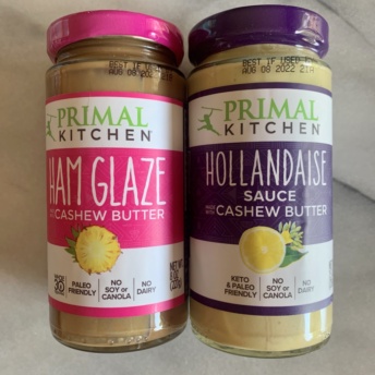 Gluten-free hollandaise sauce and ham glaze by Primal Kitchen