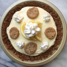 Gluten-free Lemon Icebox Pie topped with whipped cream