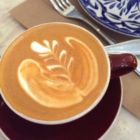 Latte art from Marta in NYC