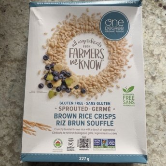 Gluten-free brown rice crisps by One Degree Organic Foods