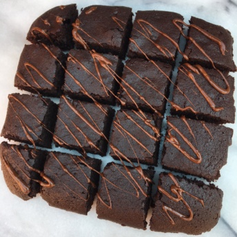 Gluten-free brownies with chocolate drizzle