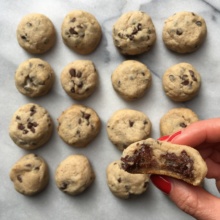 A bite of Paleo & Egg Free Chocolate Chip Cookies