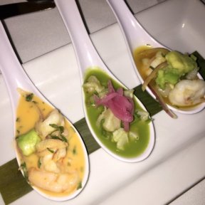 Trio of Gluten-free ceviche from Pampano