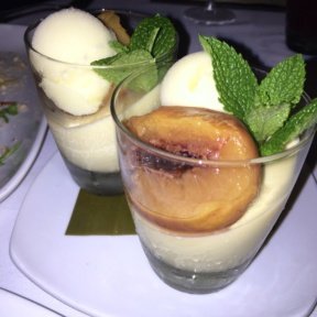 Gluten-free peach sorbet from Pampano